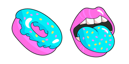 VSCO Girl Pink Donut and Blue Tongue Cursor