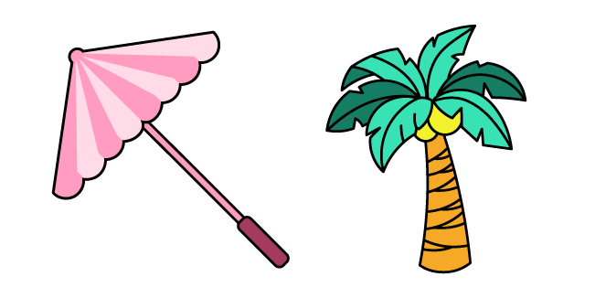 VSCO Girl Parasol and Palm Tree Cursor