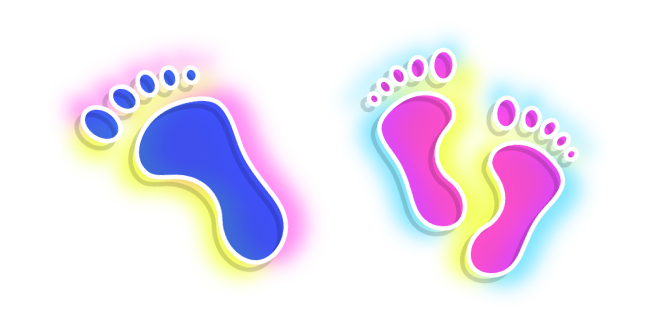 Neon Blue and Purple Footprints курсор