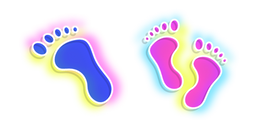 Neon Blue and Purple Footprints Cursor