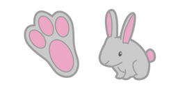 Cute Gray Bunny Cursor