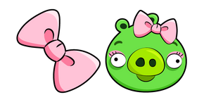 Курсор Angry Birds Female Pig and Pink Bow