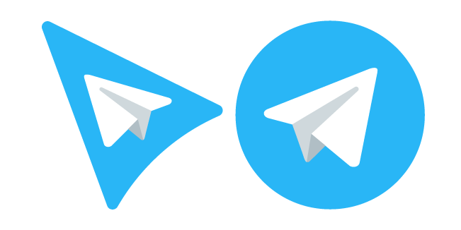 Blue Telegram Messenger Icon Cursor