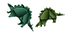 Origami Green Stegosaurus Curseur