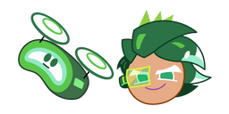 Cookie Run Aloe Cookie and A.L.O.E. Drone Cursor