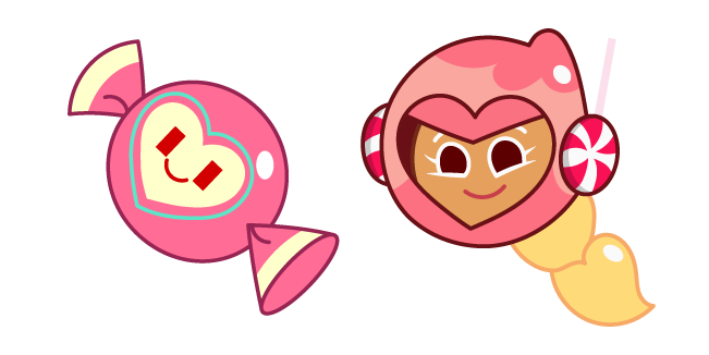 Cookie Run Pink Choco Cookie and Pink Candy Cursor