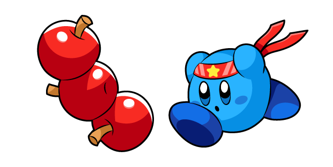 Kirby Blue Kirby and Red Apples курсор