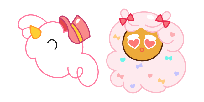 Cookie Run Cotton Candy Cookie and Bird Cursor