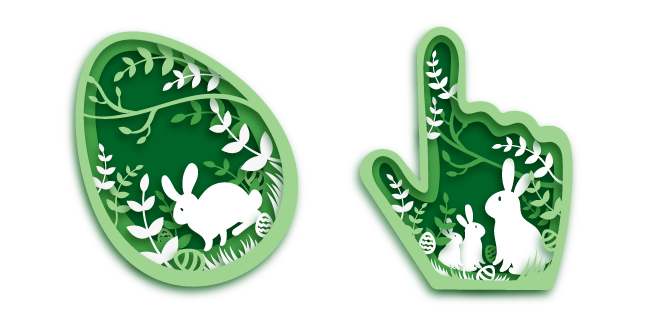 Easter Bunny in Forest Paper Cut Cursor