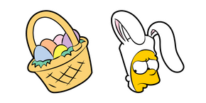 The Simpsons Easter Bunny Bart and Basket of Easter Eggs Curseur