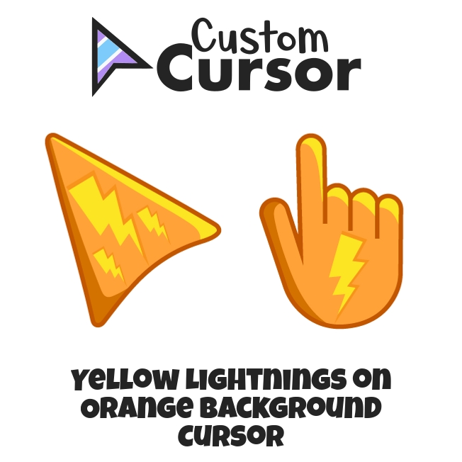 Yellow Lightnings on Orange Background cursor – Custom Cursor