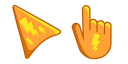 Yellow Lightnings on Orange Background Cursor