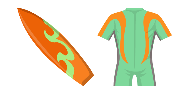 Surfing Wetsuit and Surfboard Cursor