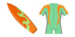 Курсор Surfing Wetsuit and Surfboard