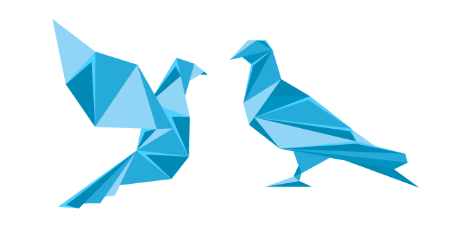 Origami Blue Pigeon Cursor