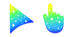 Yellow-Green-Blue Glitter Cursor