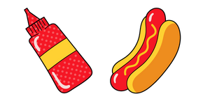 VSCO Girl Hotdog and Ketchup Curseur