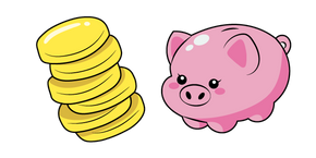 VSCO Girl Coins and Piggy Bank Curseur