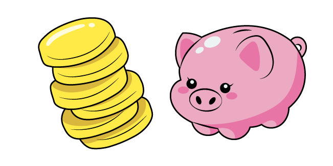 VSCO Girl Coins and Piggy Bank Cursor