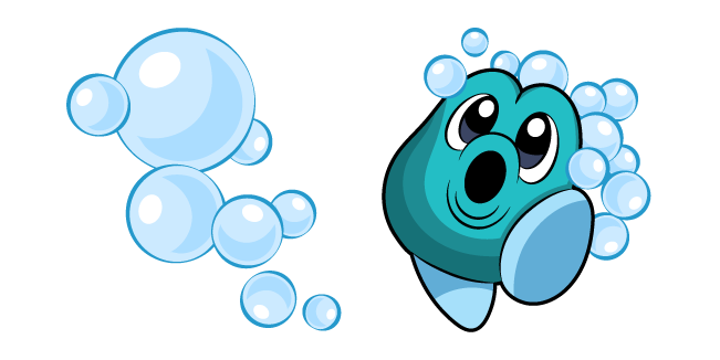 Kirby Bubble Head and Blue Bubbles Cursor