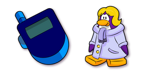 Club Penguin Dot the Disguise Gal and Spy Phone cursor