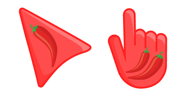 Chili Pepper on Red Background Cursor