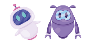 White and Purple Robots Curseur