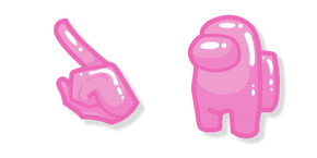 Курсор Among Us Pink Gum Character