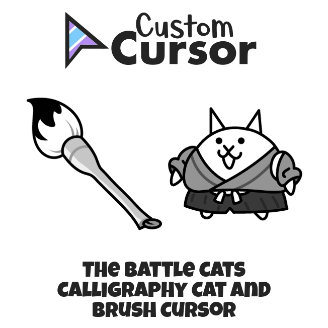 The Battle Cats Calligraphy Cat and Brush cursor – Custom Cursor