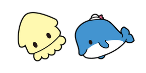 Captain Willy the Whale and Yellow Squid Curseur