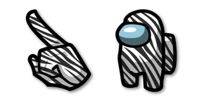 Among Us Zebra Character Cursor