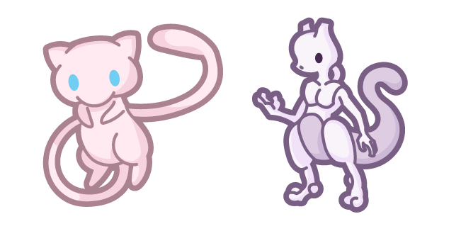 Cute Pokemon Mew and Mewtwo Cursor