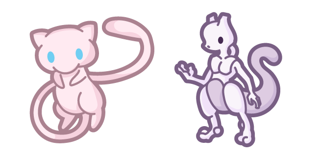 Pokemon Stickers Cute Mew, Mewtwo X and Y