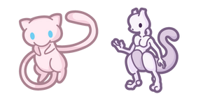 Cute Pokemon Mew and Mewtwo cursor