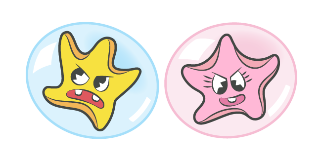Cuphead Yellow and Pink Bubble Stars Cursor