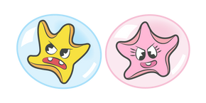 Cuphead Yellow and Pink Bubble Stars cursor