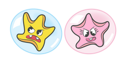 Cuphead Yellow and Pink Bubble Stars Curseur