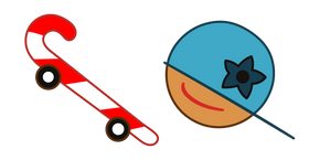Cookie Run Skater Cookie and Cat Tail Candy Cane Board cursor