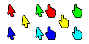 Five Colorful Cursors cursor