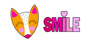 Курсор VSCO Girl Orange Fox and Smile