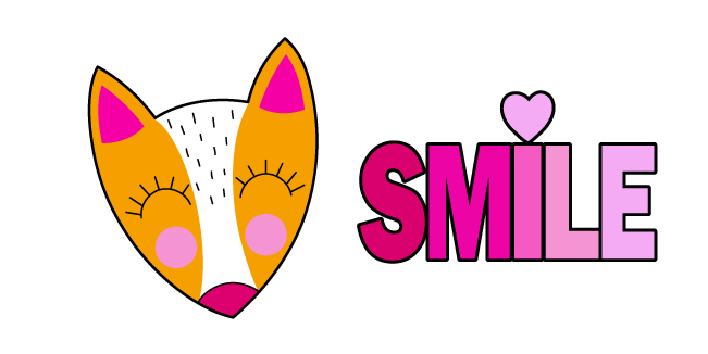 VSCO Girl Orange Fox and Smile курсор