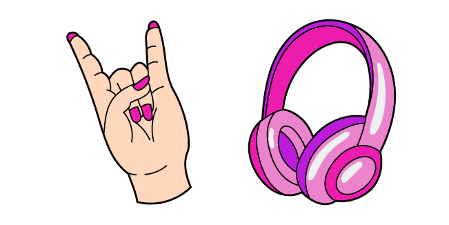 pink headphones clipart