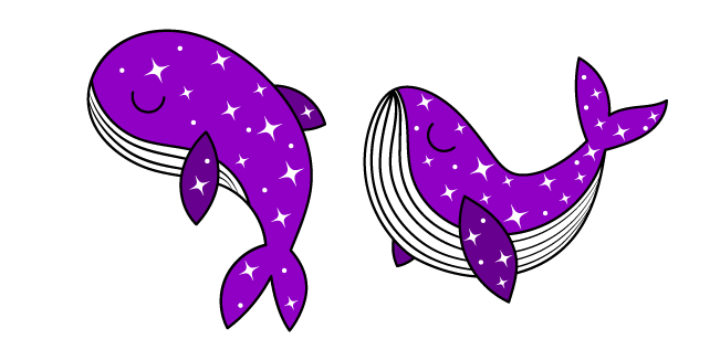 VSCO Girl Shining Purple Whale Cursor