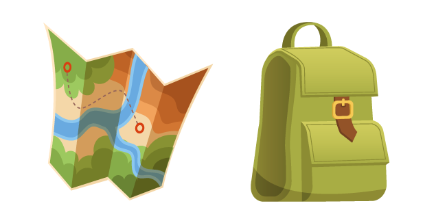 Hiking Map and Backpack Cursor