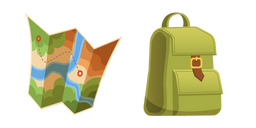 Hiking Map and Backpack Cursor