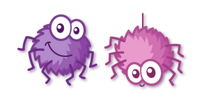Kawaii Purple and Pink Spiders Curseur