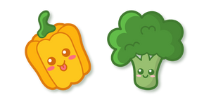 Kawaii Yellow Pepper and Broccoli Curseur