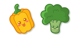 Kawaii Yellow Pepper and Broccoli Cursor