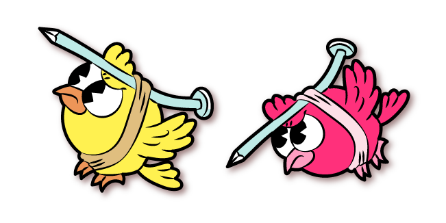 Cuphead Yellow and Pink Nail Birds курсор