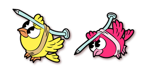 Cuphead Yellow and Pink Nail Birds Curseur